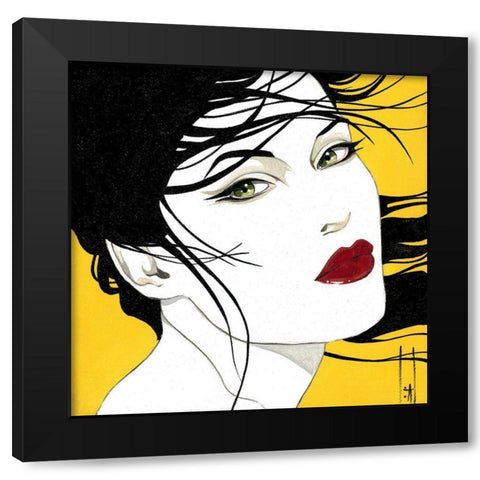 Christine Black Modern Wood Framed Art Print with Double Matting by Leal, Steve