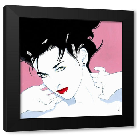 Trisha Black Modern Wood Framed Art Print with Double Matting by Leal, Steve