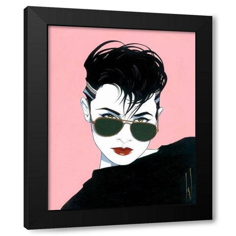 Kim Black Modern Wood Framed Art Print with Double Matting by Leal, Steve