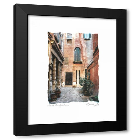 Venice Courtyard Black Modern Wood Framed Art Print with Double Matting by Love, Maureen