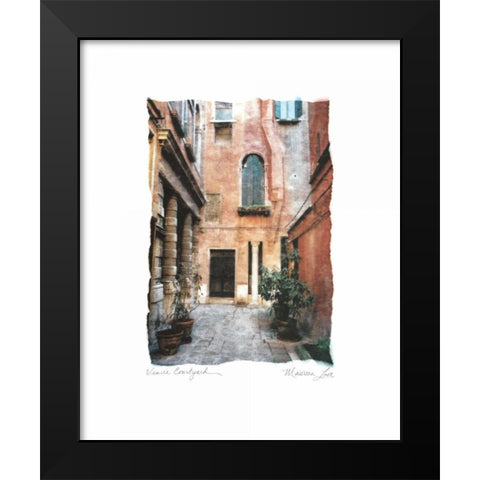 Venice Courtyard Black Modern Wood Framed Art Print by Love, Maureen