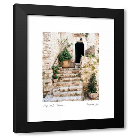 Steps n Stones Black Modern Wood Framed Art Print with Double Matting by Love, Maureen