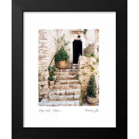 Steps n Stones Black Modern Wood Framed Art Print by Love, Maureen