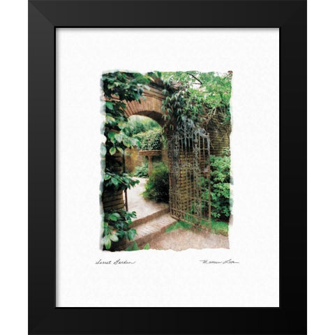 Secret Garden Black Modern Wood Framed Art Print by Love, Maureen