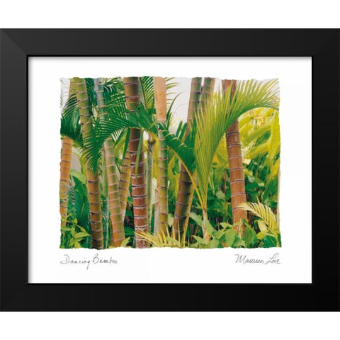 Dancing Bamboo Black Modern Wood Framed Art Print by Love, Maureen