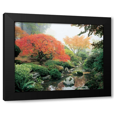 Japanese Garden I Black Modern Wood Framed Art Print with Double Matting by Love, Maureen