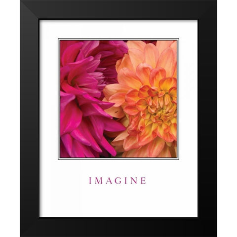 Imagine Flowers Black Modern Wood Framed Art Print by Love, Maureen