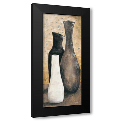 Anthracite I Black Modern Wood Framed Art Print with Double Matting by Linza, Loretta