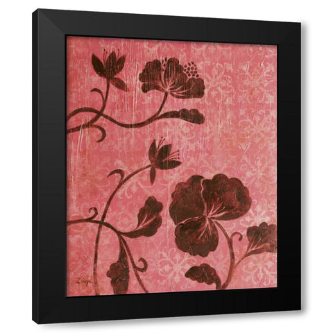 La Vie en Rose I Black Modern Wood Framed Art Print by Linza, Loretta