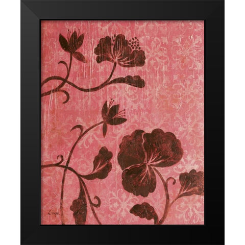 La Vie en Rose I Black Modern Wood Framed Art Print by Linza, Loretta