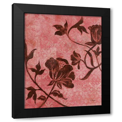 La Vie en Rose II Black Modern Wood Framed Art Print with Double Matting by Linza, Loretta