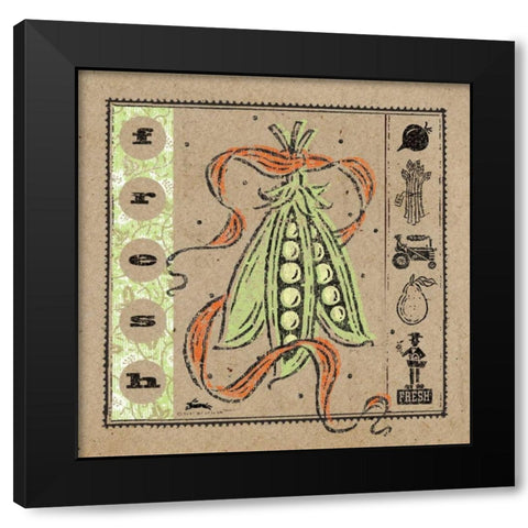 Fresh Peas Black Modern Wood Framed Art Print with Double Matting by McCollum, Sudi