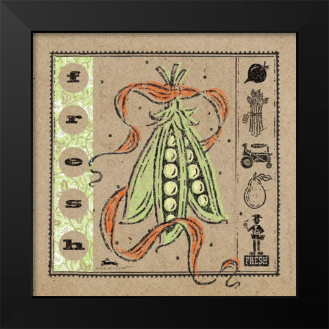 Fresh Peas Black Modern Wood Framed Art Print by McCollum, Sudi