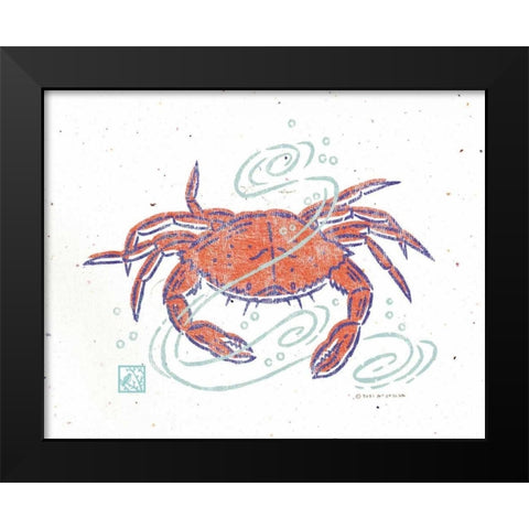 Rustic Crab Black Modern Wood Framed Art Print by McCollum, Sudi