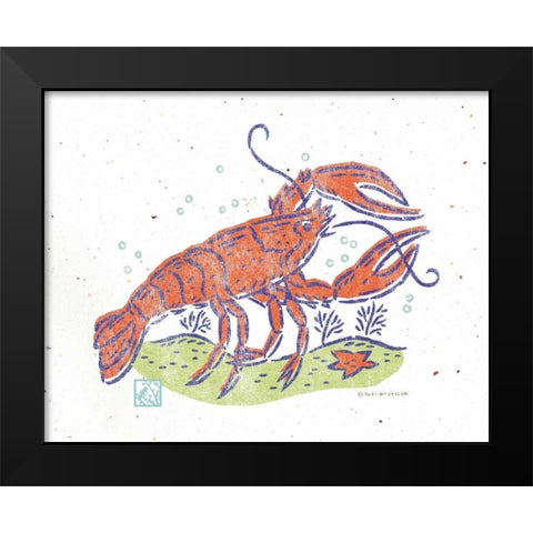 Rustic Lobster Black Modern Wood Framed Art Print by McCollum, Sudi