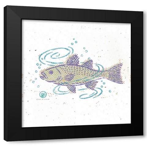 Rustic Fish II Black Modern Wood Framed Art Print with Double Matting by McCollum, Sudi