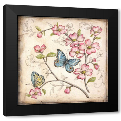 Le jardin Butterfly I Black Modern Wood Framed Art Print with Double Matting by McRostie, Kate