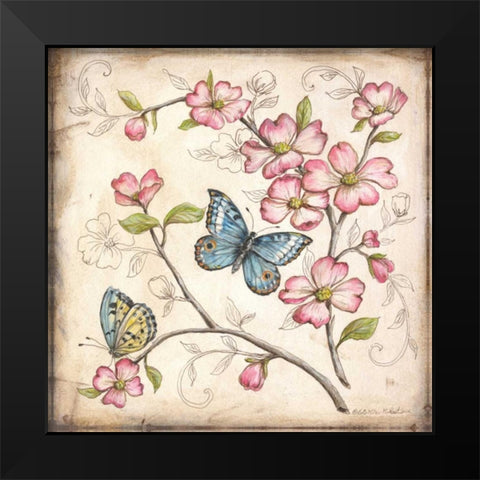 Le jardin Butterfly I Black Modern Wood Framed Art Print by McRostie, Kate