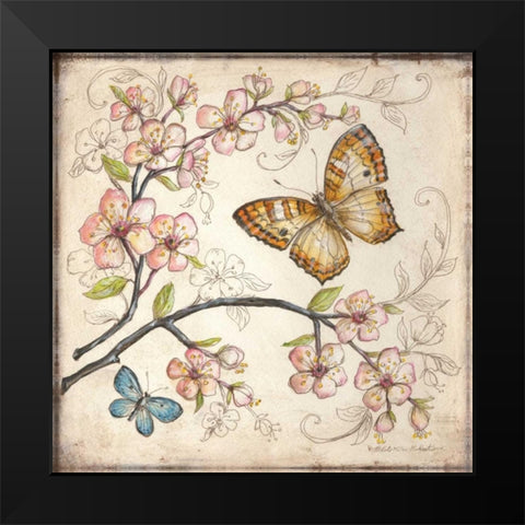 Le Jardin Butterfly II Black Modern Wood Framed Art Print by McRostie, Kate