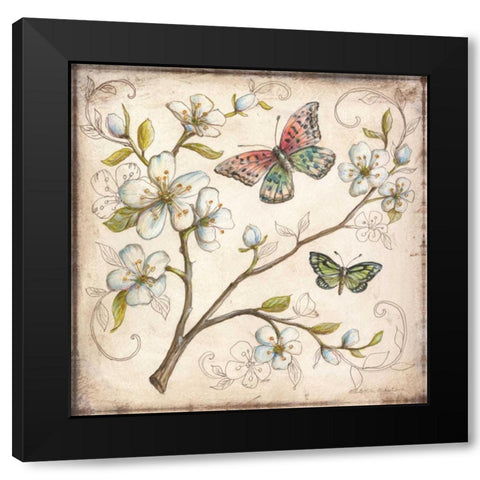 Le Jardin Butterfly III Black Modern Wood Framed Art Print by McRostie, Kate