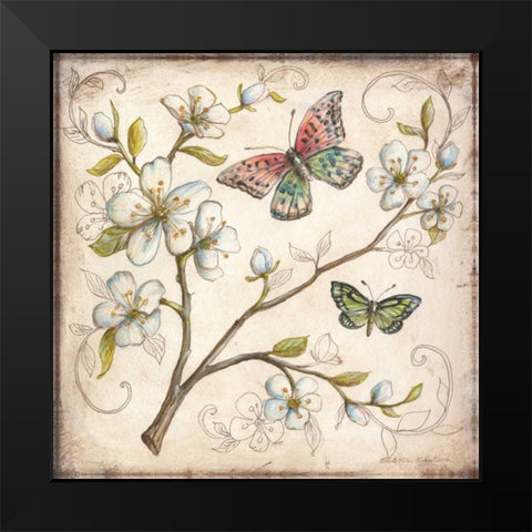 Le Jardin Butterfly III Black Modern Wood Framed Art Print by McRostie, Kate