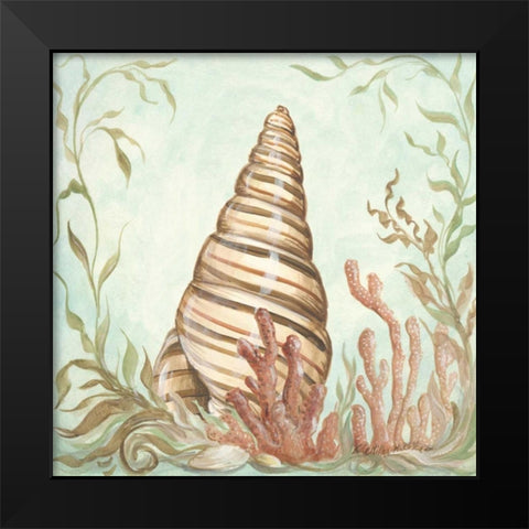 Seashells and Coral II Black Modern Wood Framed Art Print by McRostie, Kate
