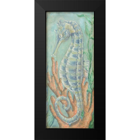 Santorini Seahorse II Black Modern Wood Framed Art Print by McRostie, Kate
