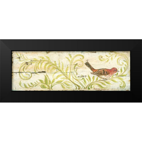 Eco Finch Black Modern Wood Framed Art Print by McRostie, Kate