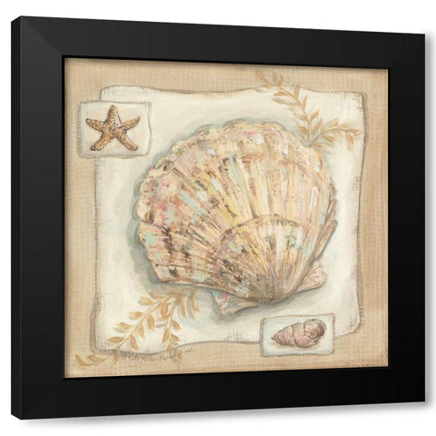 Sandy Scallop Black Modern Wood Framed Art Print with Double Matting by McRostie, Kate