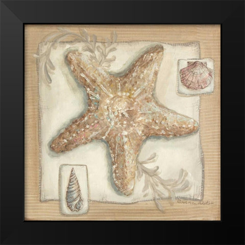 Sandy Starfish Black Modern Wood Framed Art Print by McRostie, Kate