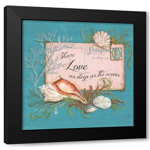 Paradise Postcards I Black Modern Wood Framed Art Print by McRostie, Kate