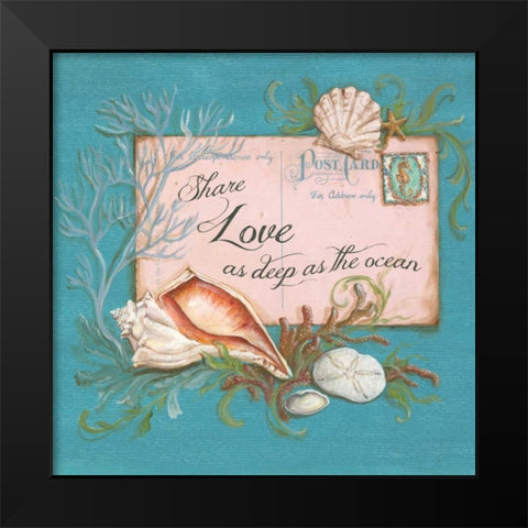 Paradise Postcards I Black Modern Wood Framed Art Print by McRostie, Kate