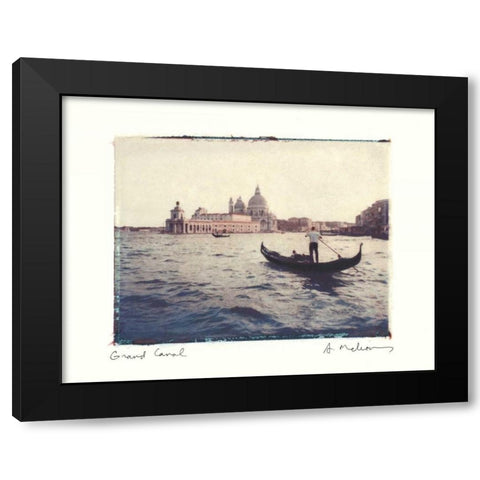 Grand Canal Black Modern Wood Framed Art Print with Double Matting by Melious, Amy