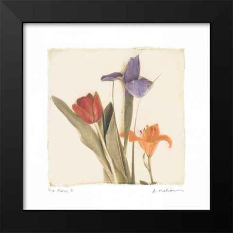 Tre Fiori I Black Modern Wood Framed Art Print by Melious, Amy