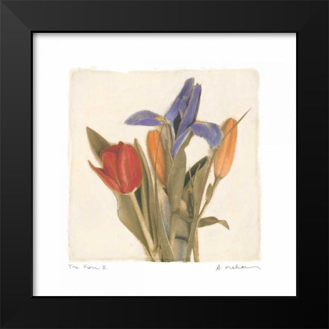 Tre Fiori II Black Modern Wood Framed Art Print by Melious, Amy