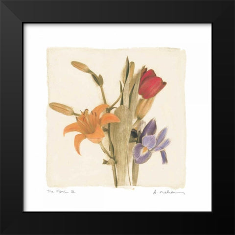 Tre Fiori III Black Modern Wood Framed Art Print by Melious, Amy