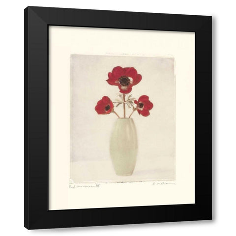 Red Anemones IV Black Modern Wood Framed Art Print by Melious, Amy