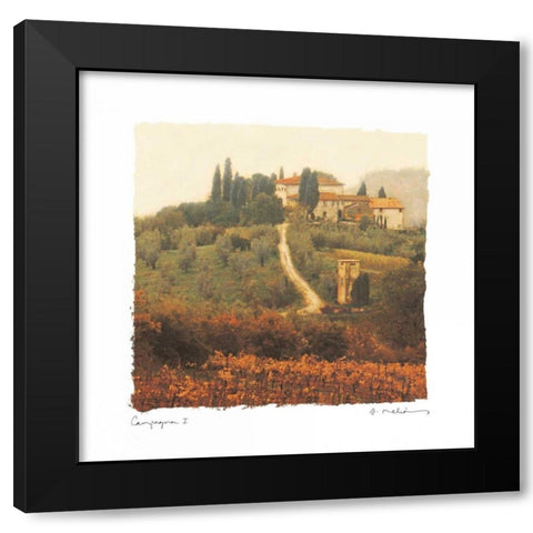 Campagna I Black Modern Wood Framed Art Print with Double Matting by Melious, Amy
