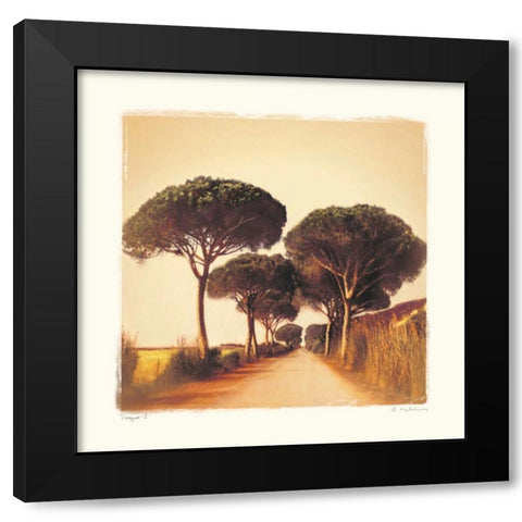 Viaggio I Black Modern Wood Framed Art Print with Double Matting by Melious, Amy