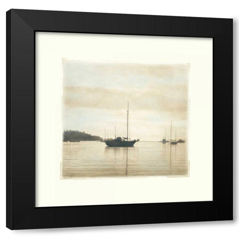 Harbor II Black Modern Wood Framed Art Print with Double Matting by Melious, Amy