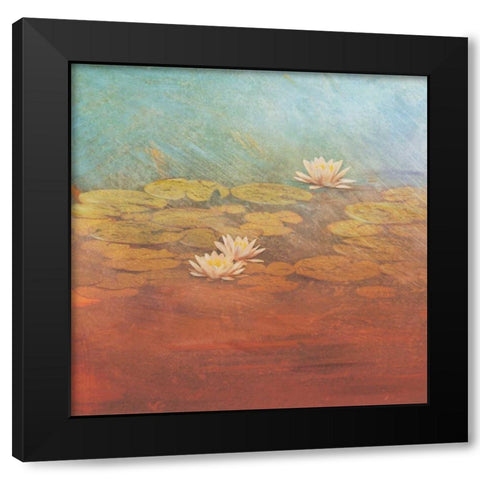 Pond Lilies I Black Modern Wood Framed Art Print by Melious, Amy