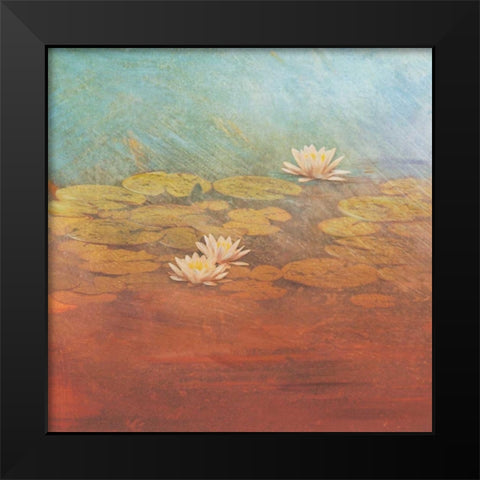 Pond Lilies I Black Modern Wood Framed Art Print by Melious, Amy