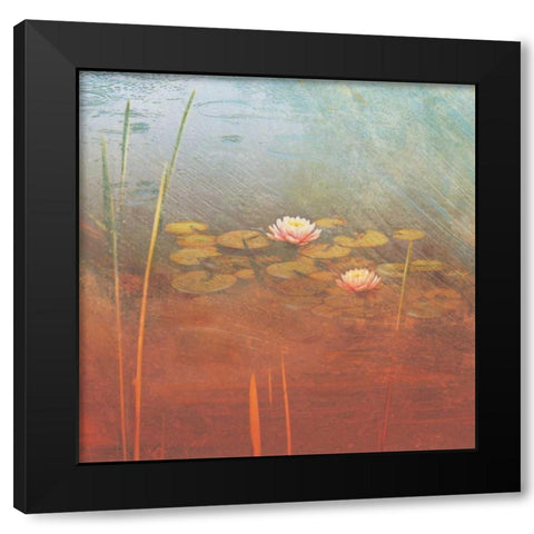 Pond Lilies II Black Modern Wood Framed Art Print with Double Matting by Melious, Amy