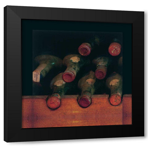 Vintage Wine Cellar I Black Modern Wood Framed Art Print with Double Matting by Melious, Amy