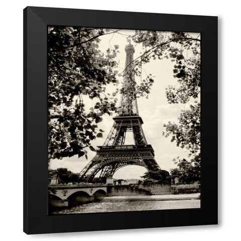 Eiffel Tower II Black Modern Wood Framed Art Print with Double Matting by Melious, Amy