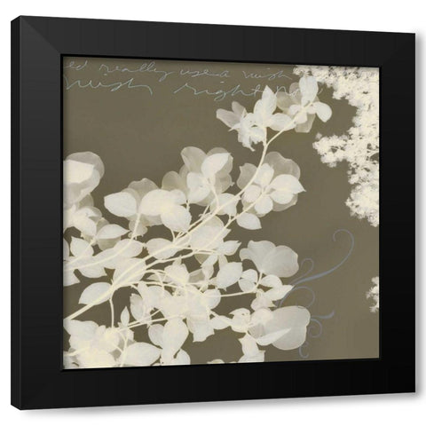 Wishes and Leaves I Black Modern Wood Framed Art Print by Melious, Amy