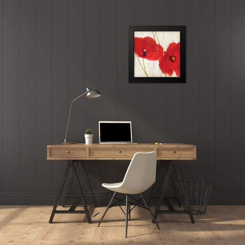 Red III Black Modern Wood Framed Art Print by Melious, Amy