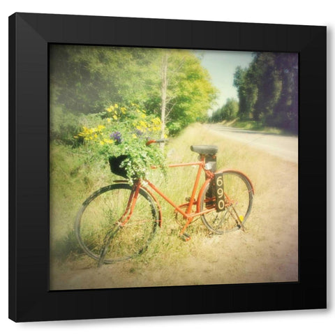 Fun Black Modern Wood Framed Art Print with Double Matting by Melious, Amy