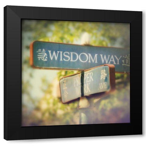 Wisdom Black Modern Wood Framed Art Print with Double Matting by Melious, Amy