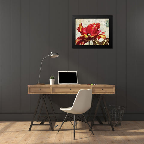 Carte Postale Tulip I Black Modern Wood Framed Art Print by Melious, Amy